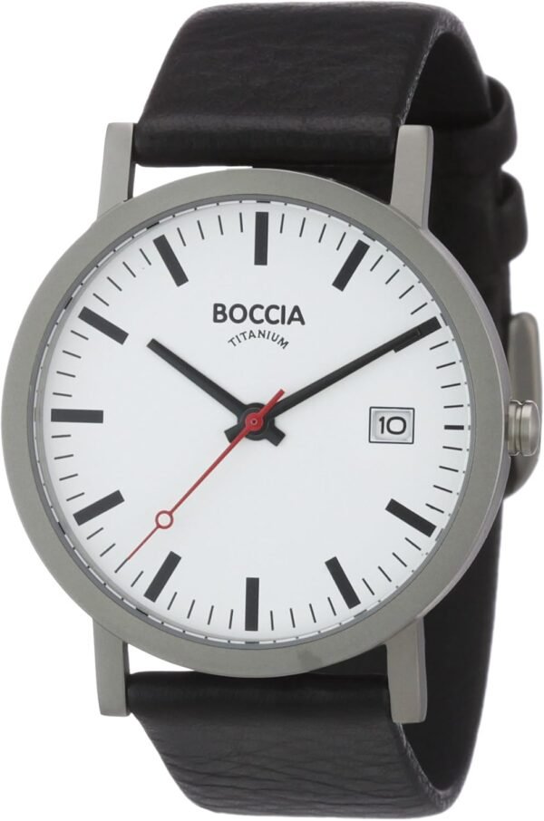 Boccia Herrenuhr 3622-01 Titan leicht mit elegantem Lederarmband und Mineralglas