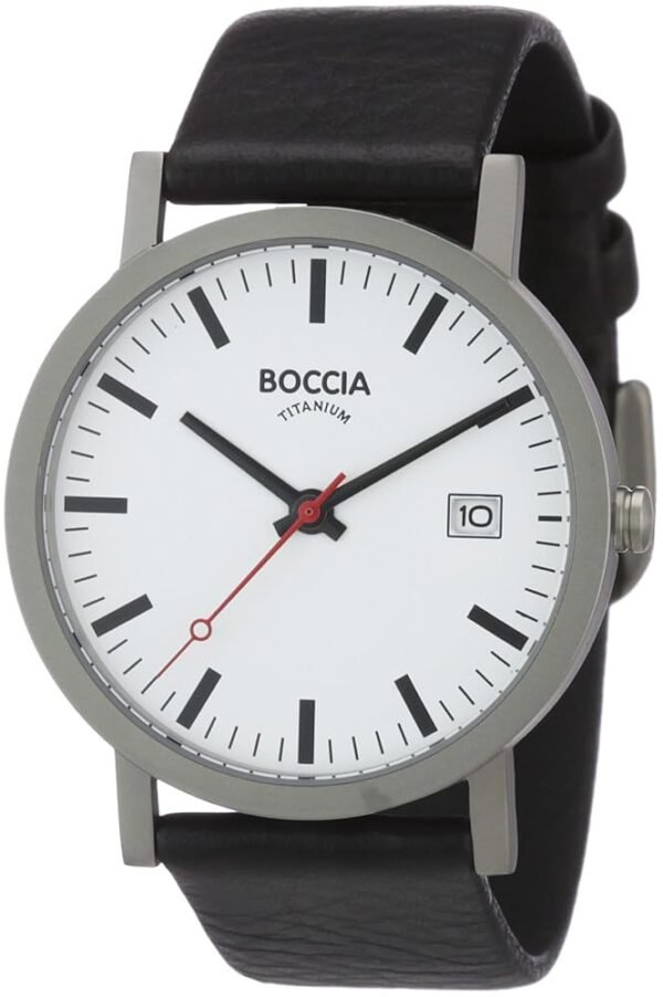 Boccia Men's Titanium Leather Strap Watch B3538-01