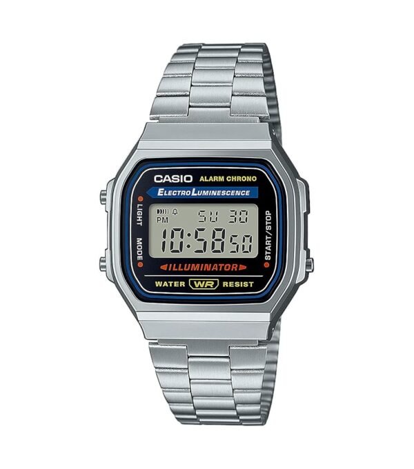 CASIO A168WA-1YES Men's Watch, Stainless Steel Resin, 30 m, Digital Date, Light, Alarm, Black