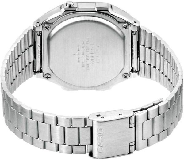 Casio A168WA-1YES Sportliche Digitaluhr mit Kalenderfunktion und Edelstahlarmband ideal für Geschenke