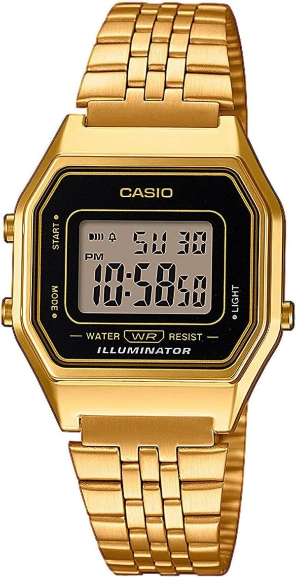 Casio Collection Damen Retro Uhr LA680WEGA mit LED Licht und Edelstahlarmband entdecken