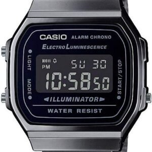 Casio - Vintage Watch A168WEGG-1BEF - Unisex Watch - Splash Proof - Digital - with Steel Strap - Black