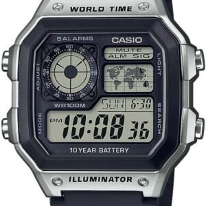 Casio - Watch AE-1200WH-1CVEF - Men's Watch - Waterproof - Digital - with Elastic Band - Black