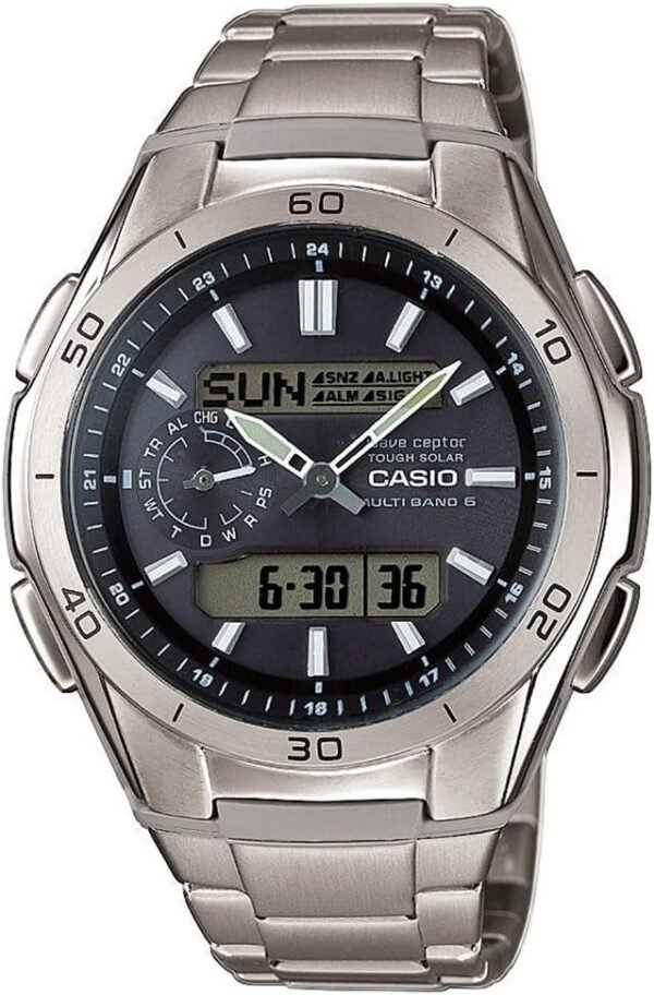 Casio Wave Ceptor Men's Watch Solar and Radio Controlled Solid Stainless Steel Case and Bracelet., Bracelet