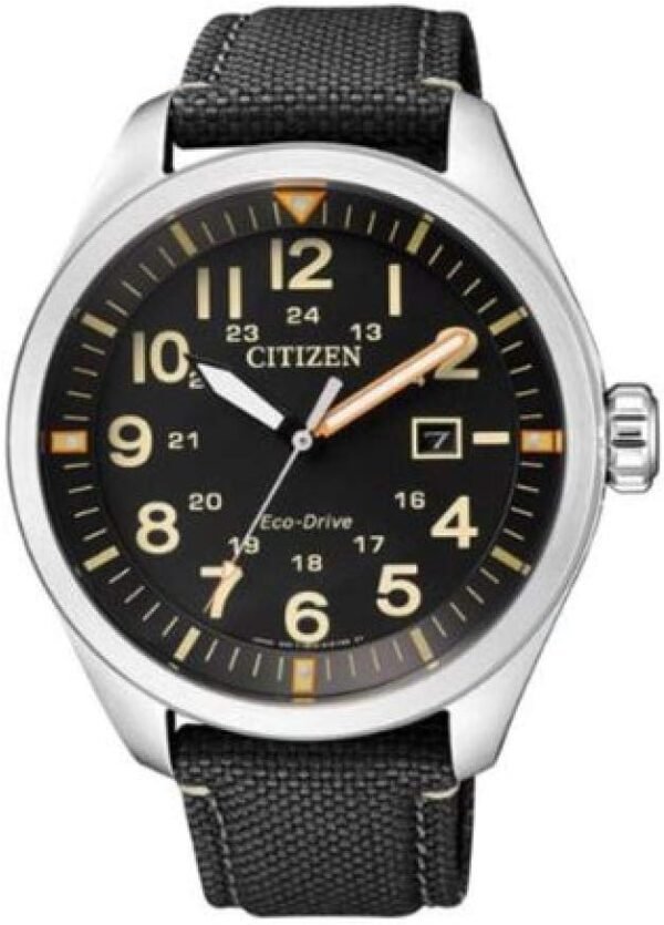 Citizen Herren Analog Quarz Eco-Drive Uhr Aviator mit Nylon Armband