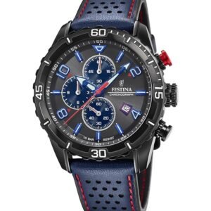 Festina Herren Analog Quarz Uhr mit Leder Armband