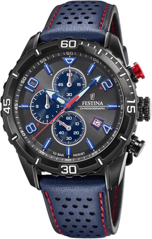 Festina Herrenchronograph mit Lederarmband und wasserdichtem Design begeistert Fans