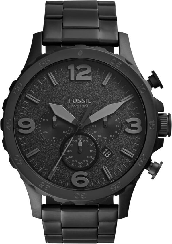 Fossil Nate Herrenuhr Edelstahl Chronograph Military Look Stilvoll und Robust