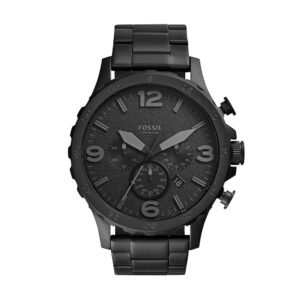 Fossil Nate Men's Quartz Movement Chronograph Watch with Stainless Steel or Leather Strap