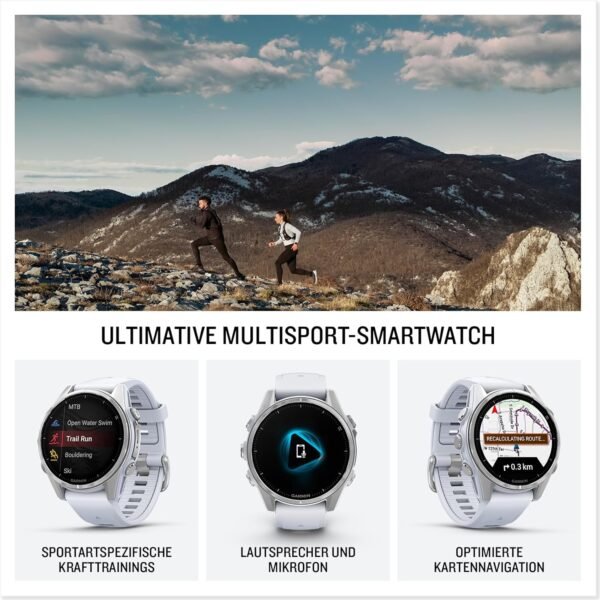 Garmin Fenix 8 43mm Multisport-Smartwatch mit AMOLED, GPS und Topo-Karten für Profis
