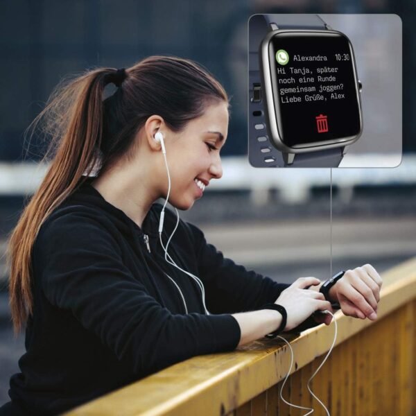 Hama Smartwatch Fit Watch 4900 wasserdicht mit GPS Musiksteuerung und 6 Tage Akku