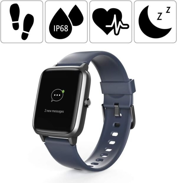 Hama Smartwatch Fit Watch 4900 wasserdicht mit GPS Musiksteuerung und 6 Tage Akku