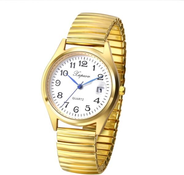 JewelryWe elegante Damen Armbanduhr mit Quarzwerk und digitalem Zifferblatt in Gold Silber