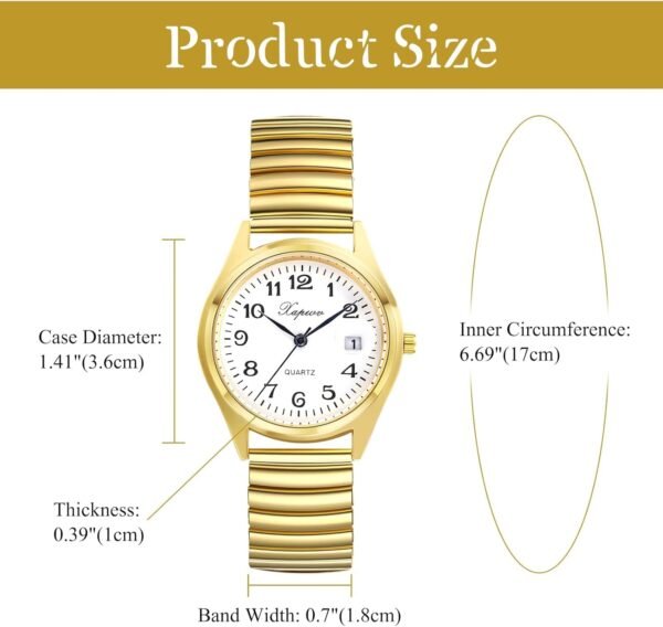 JewelryWe elegante Damen Armbanduhr mit Quarzwerk und digitalem Zifferblatt in Gold Silber
