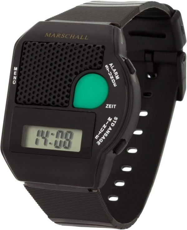 Marschall 1101 sprechende Armbanduhr mit großem Sprachknopf für Senioren und Blinde