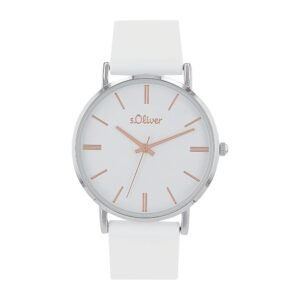 s.Oliver Armbanduhr für Damen mit Silikon Armband, 18,5 cm, Quarzuhr Analog, 3 bar Wasserdicht, Geschenk für Frau und Freundin, Kommt in passender Uhrenbox