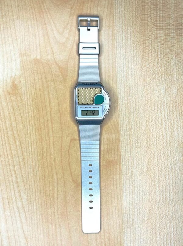 TalkJoy Silber Sprechende Armbanduhr mit Wecker für Senioren und Sehbehinderte