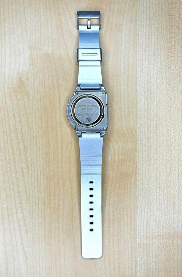 TalkJoy Silber Sprechende Armbanduhr mit Wecker für Senioren und Sehbehinderte